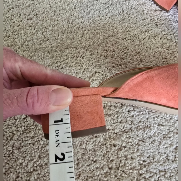 Sole Society Marlessa Slip Ons 7.5M Coral Suede Leather Pointed Toe Shoes - Picture 6 of 9